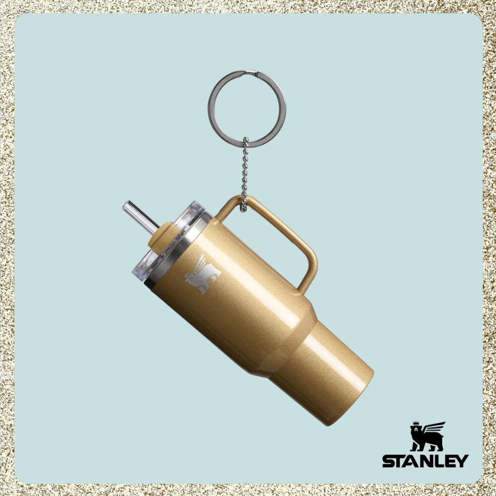 ✨ NWT/NIB Stanley The Quencher H2.0 Mini Tumbler Keychain/Ornament Gold